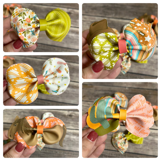 5pk Leather hairbows